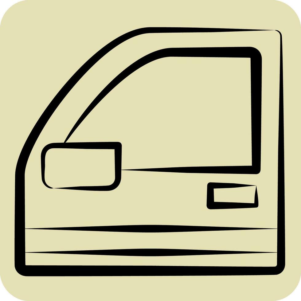 icona porte macchina. relazionato per auto parti simbolo. mano disegnato stile. semplice design modificabile. semplice illustrazione vettore