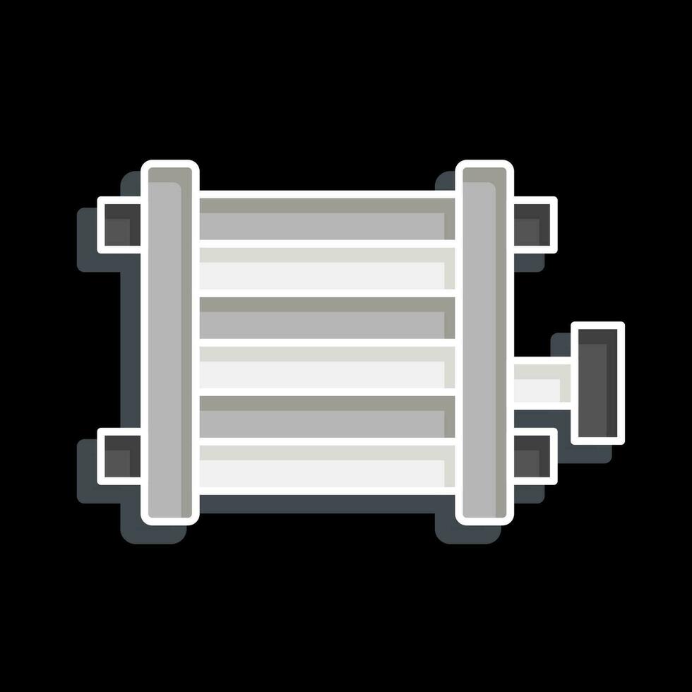 icona auto condensatore. relazionato per auto parti simbolo. lucido stile. semplice design modificabile. semplice illustrazione vettore
