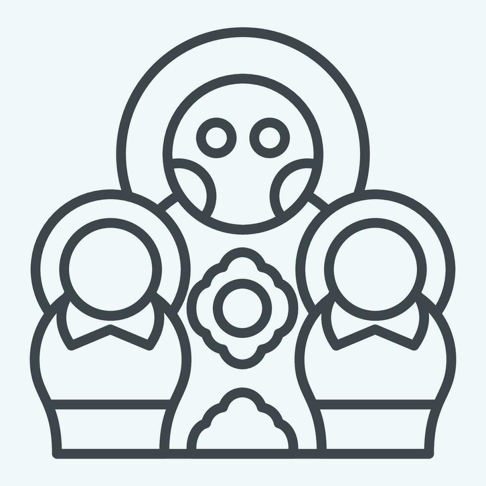 icona matrioska Bambola. relazionato per Russia simbolo. linea stile. semplice design modificabile. semplice illustrazione vettore