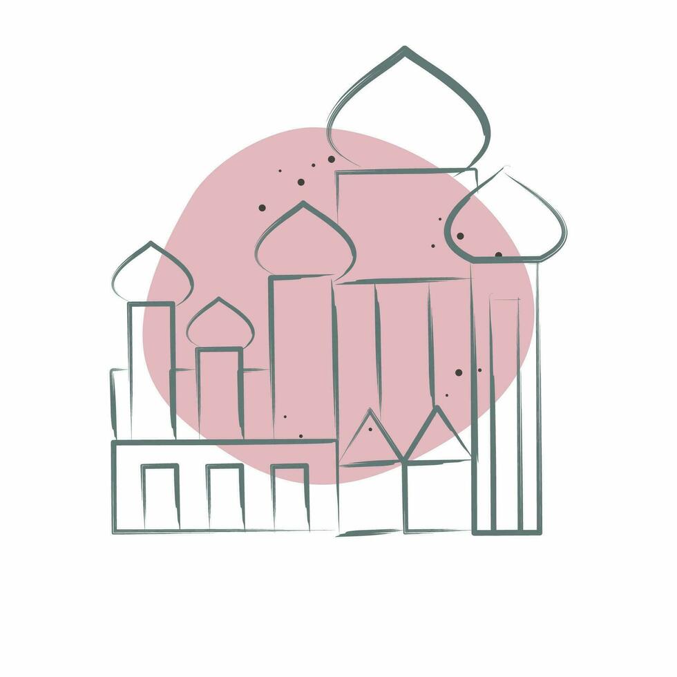 icona Cattedrale di santo basilico. relazionato per Russia simbolo. colore individuare stile. semplice design modificabile. semplice illustrazione vettore