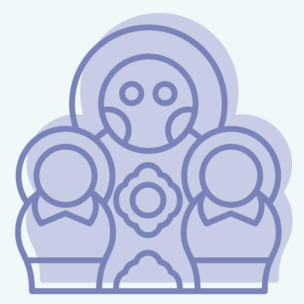 icona matrioska Bambola. relazionato per Russia simbolo. Due tono stile. semplice design modificabile. semplice illustrazione vettore