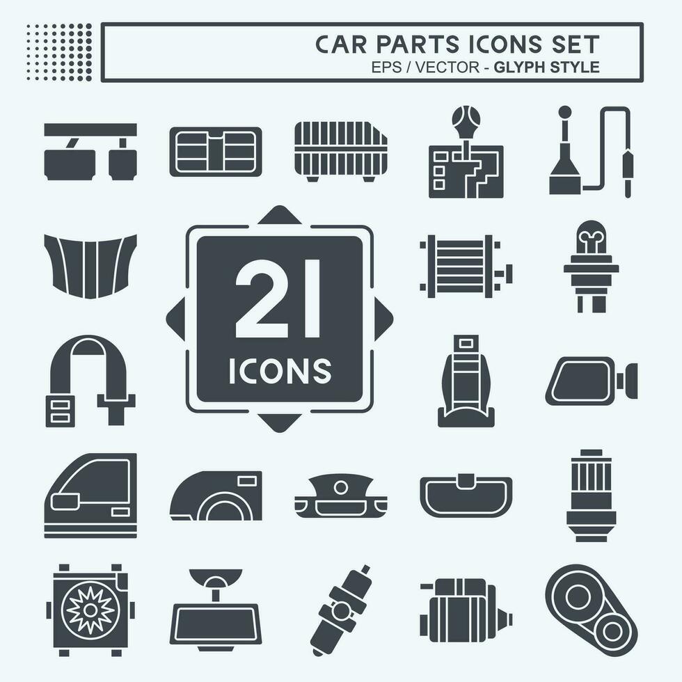 icona impostato auto parti. relazionato per settore automobilistico simbolo. glifo stile. semplice design modificabile. semplice illustrazione vettore