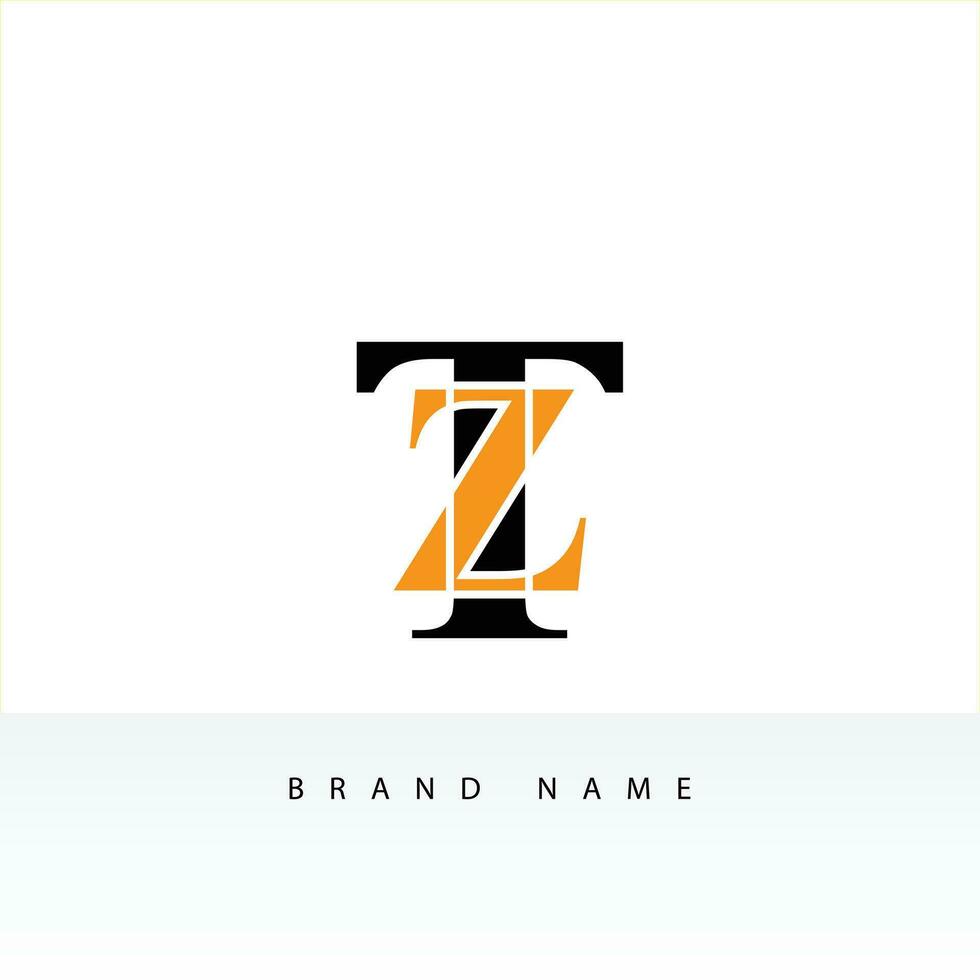 alfabeto lettere zt o tz logo icona monogramma vettore