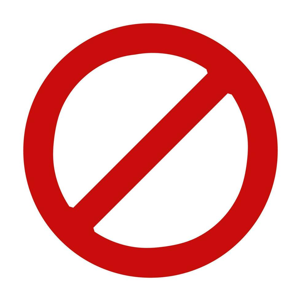 vietare rosso attraversato cerchio cartello. bandire proibito simbolo. vettore