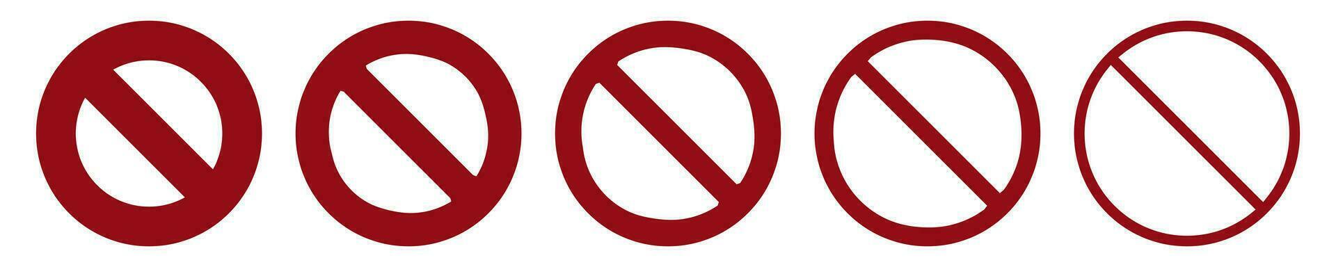 vietare rosso attraversato cerchio cartello. bandire proibito simbolo. vettore