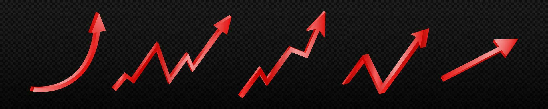 freccia crescita grafico. mercato aumentare vettore