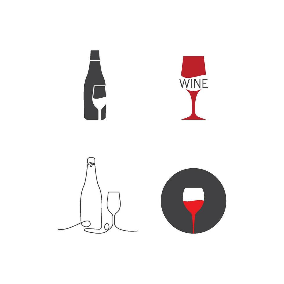 vino logo icona vettore