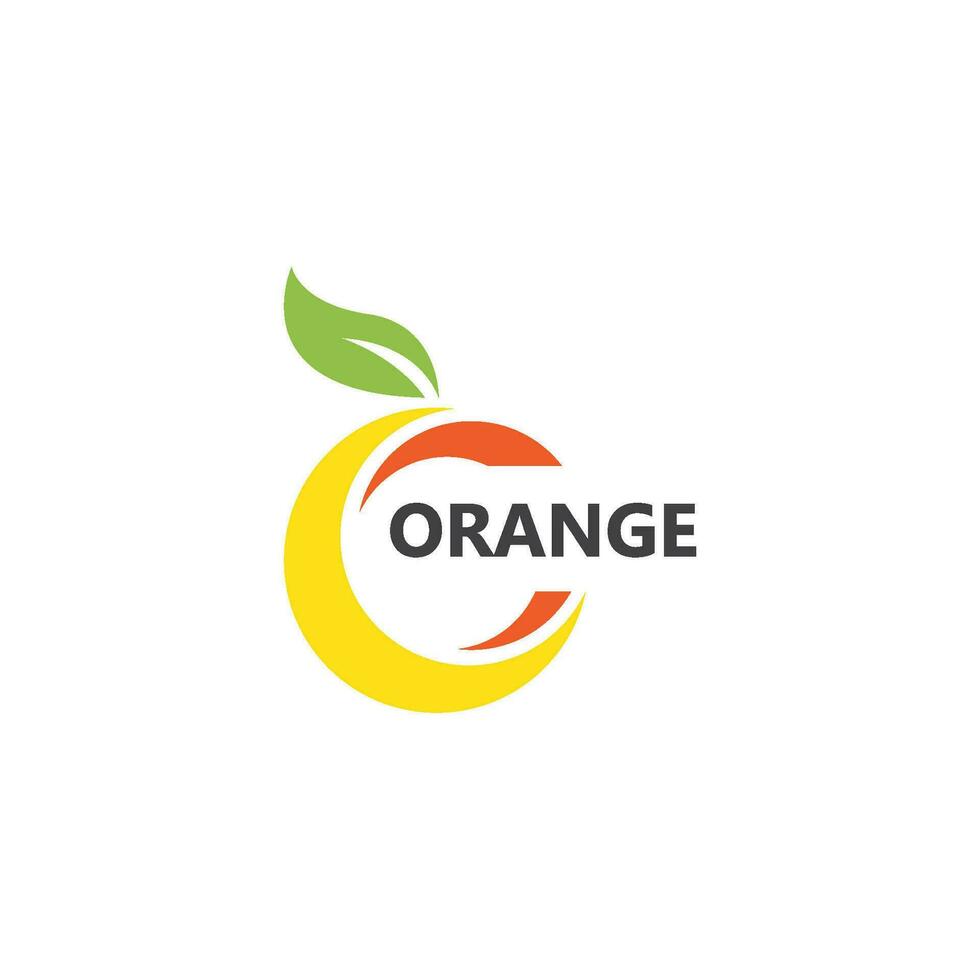 logo di frutta arancione vettore