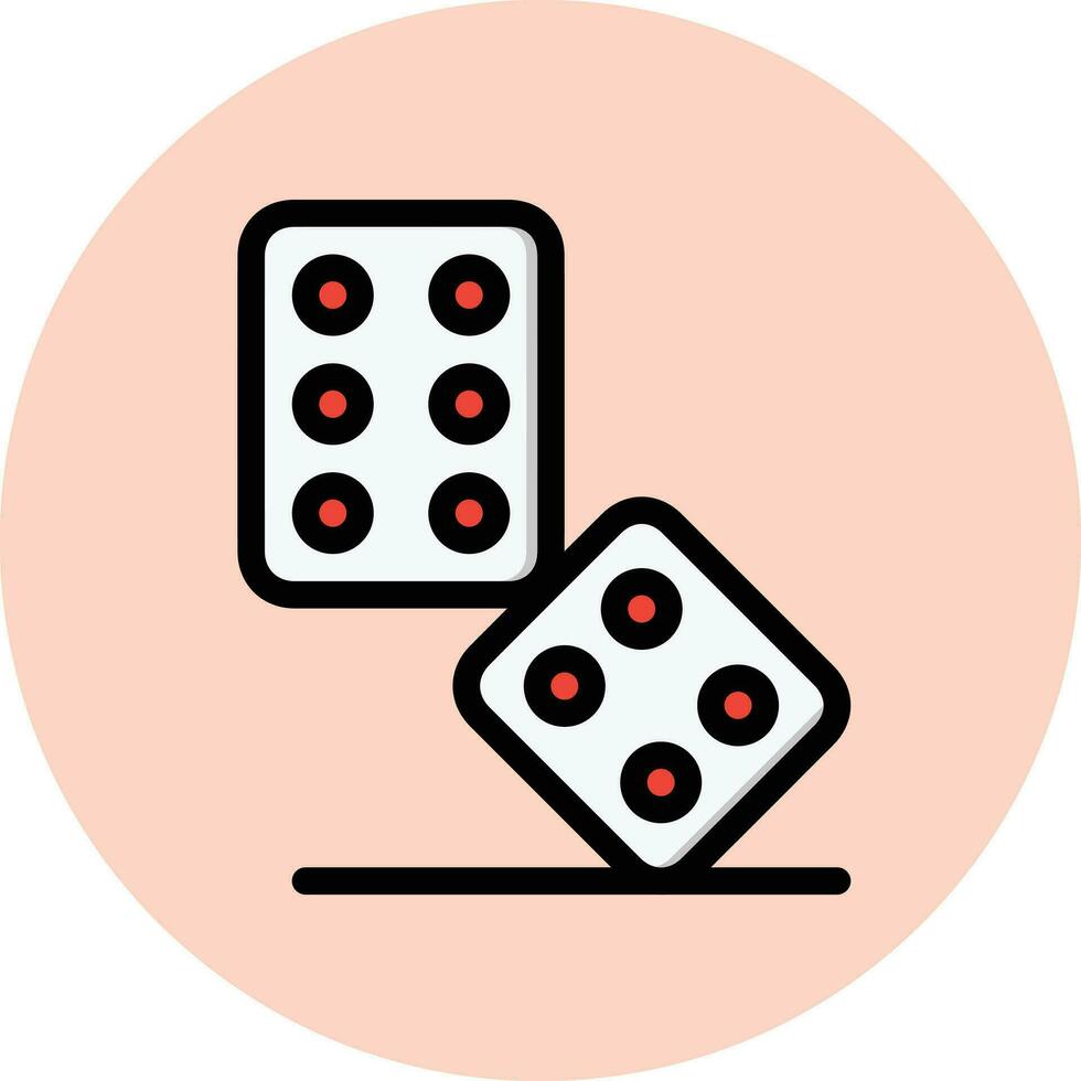 illustrazione del design dell'icona di vettore dei dadi