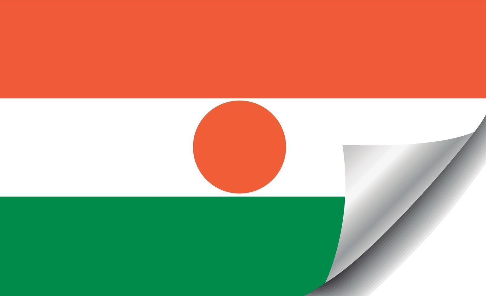bandiera del niger con angolo arricciato vettore