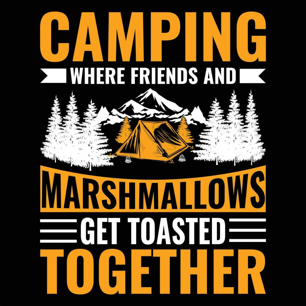 campeggio dove amici e marshmallows ottenere tostato insieme vettore