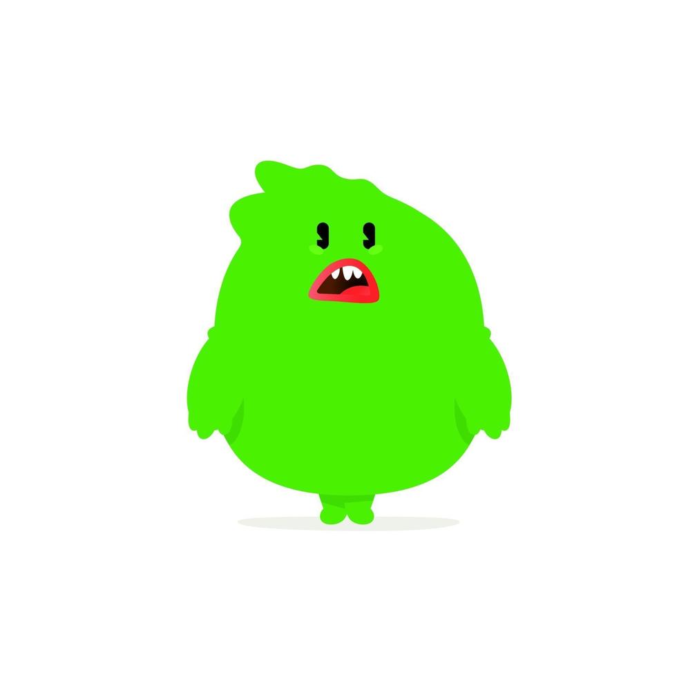 illustrazione di un mostro kawaii verde. vettore