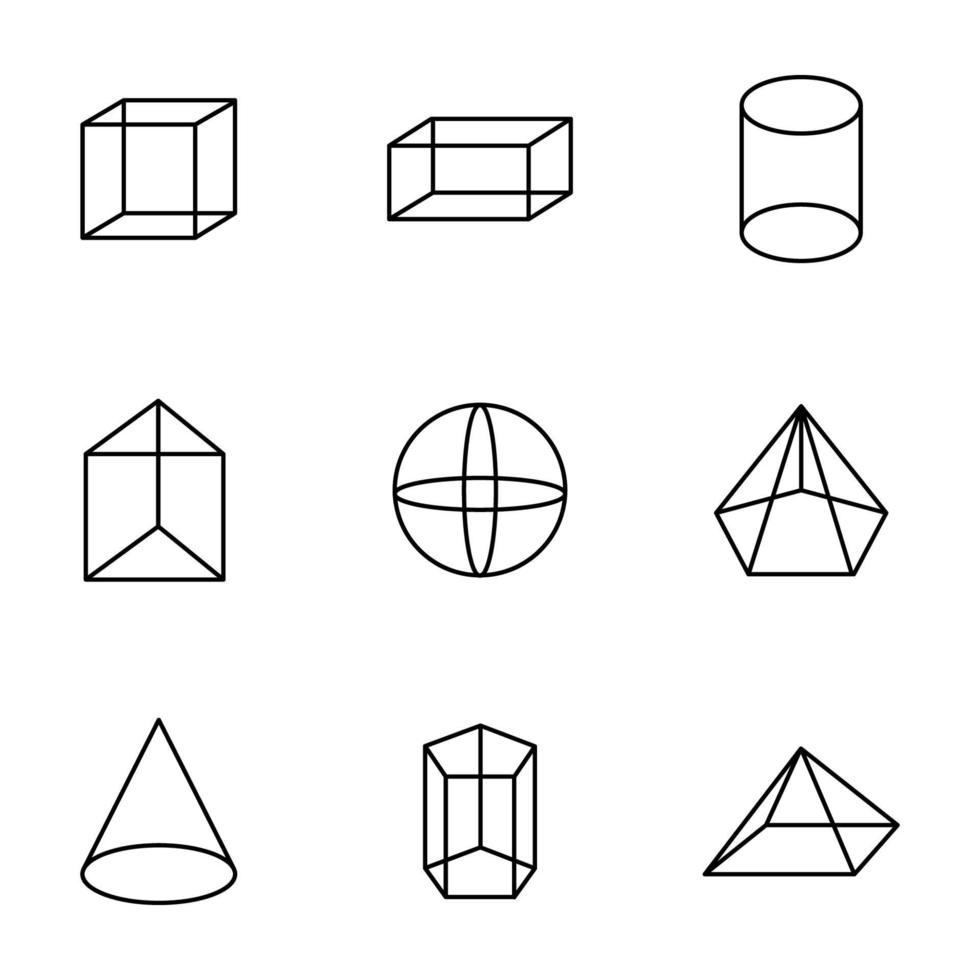 set di icone di forme geometriche vettore