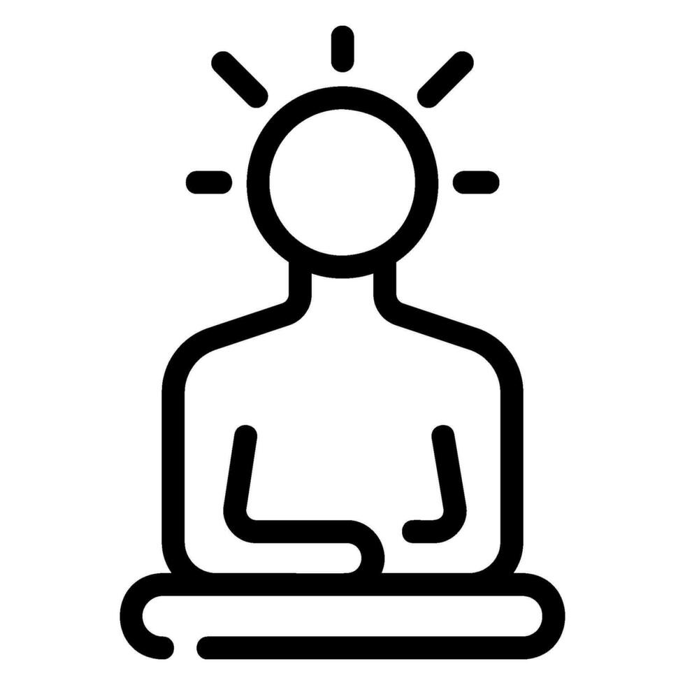 icona della linea di meditazione vettore