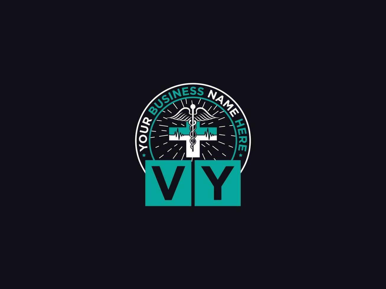 clinico vy logo icona, medico vy yv logo lettera design per medici vettore