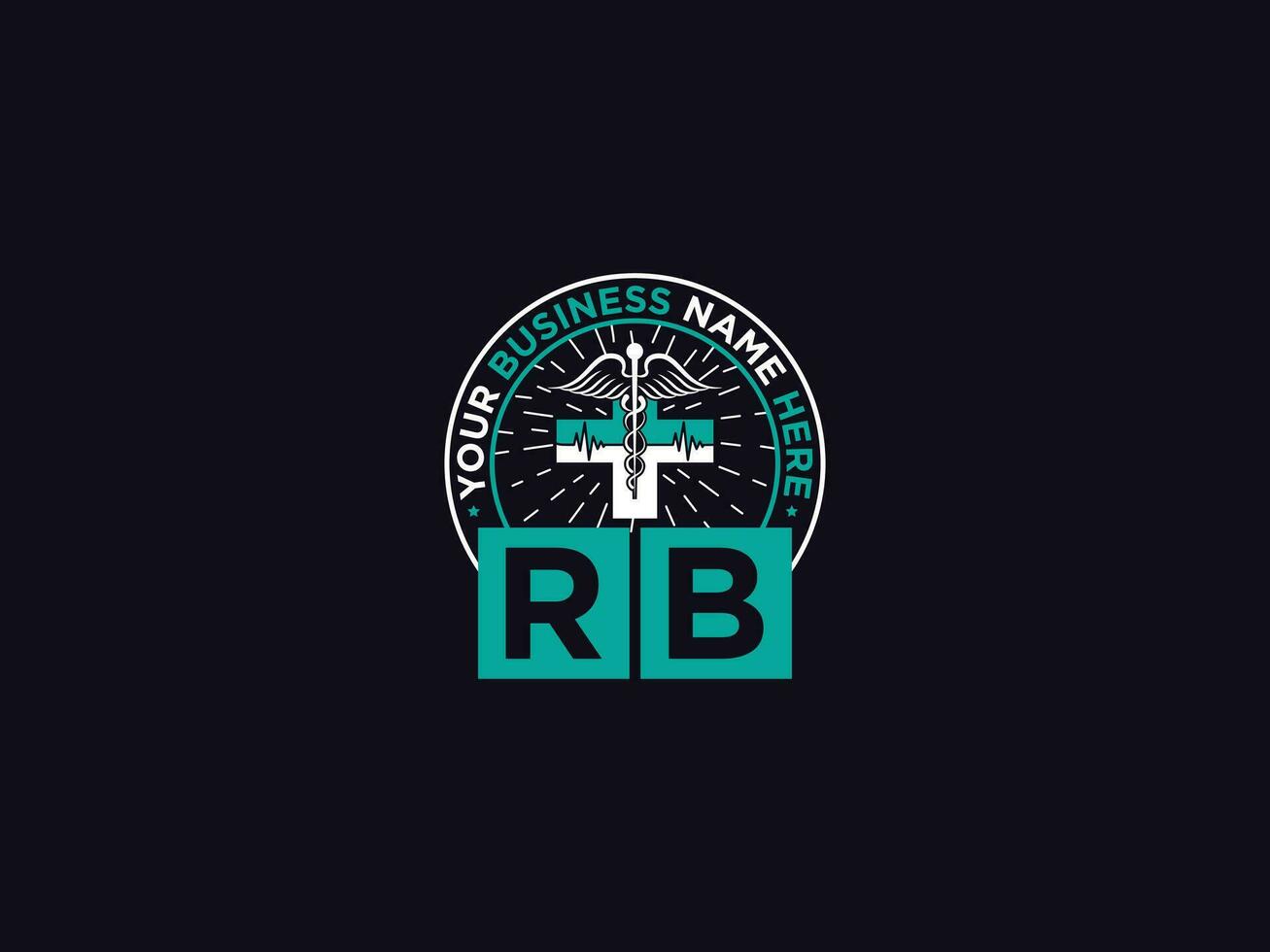 clinica rb logo icona vettore, minimalista rb medico logo lettera vettore arte