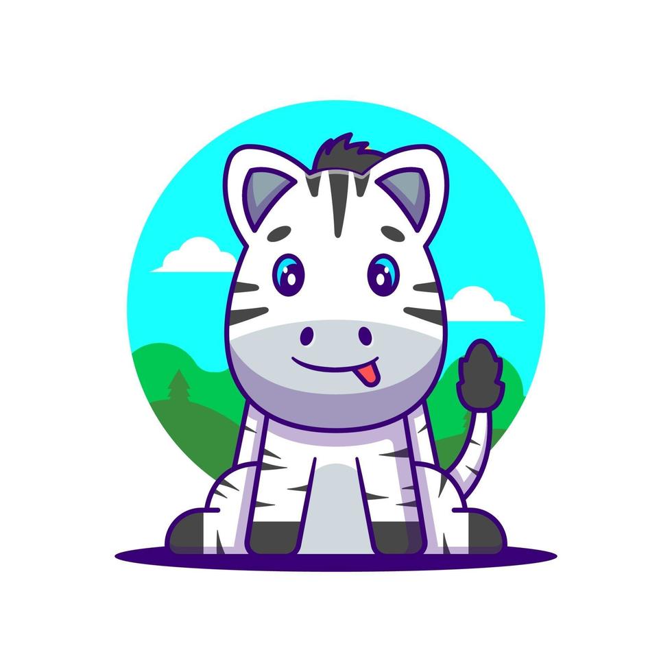 illustrazione di cartone animato carino zebra vettore