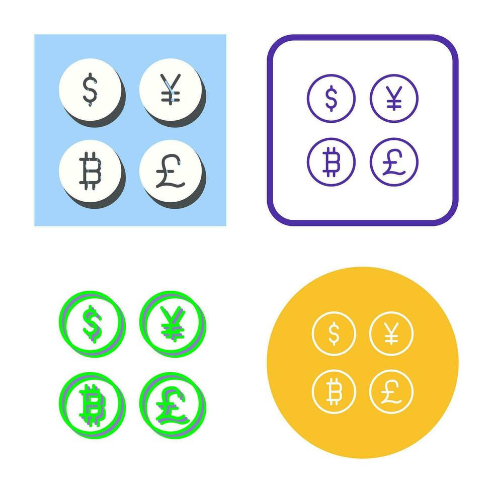 moneta simboli vettore icona