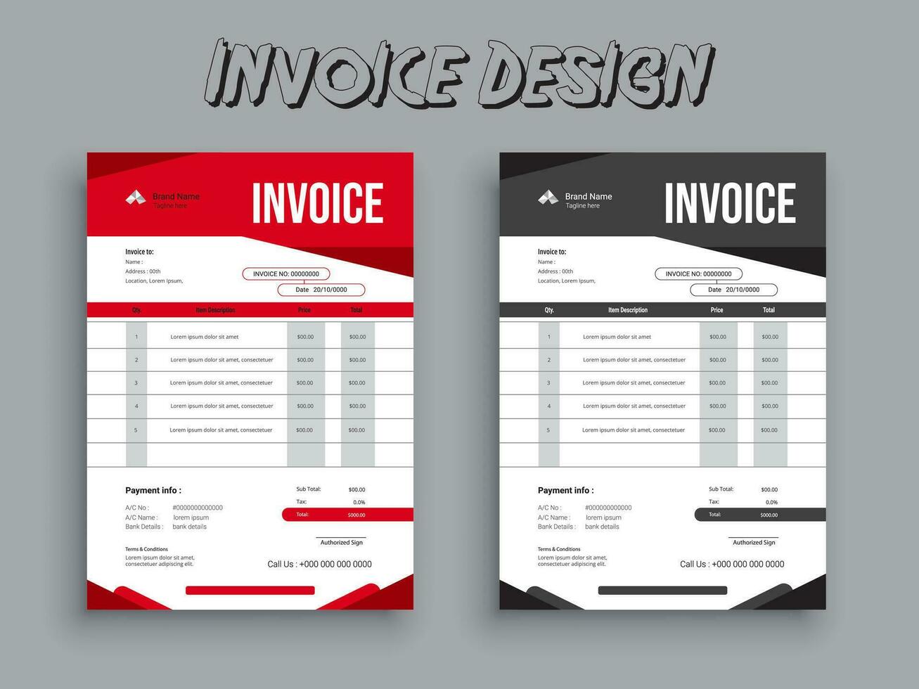 fattura design. attività commerciale fattura modulo modello. fatturazione citazioni, i soldi fatture o listino prezzi e pagamento accordo design modelli. imposta modulo, conto grafico o pagamento ricevuta. vettore