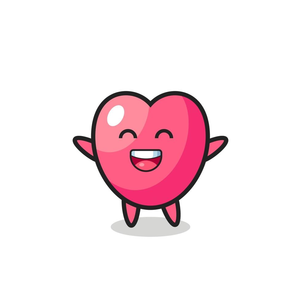 personaggio dei cartoni animati di simbolo del cuore del bambino felice vettore