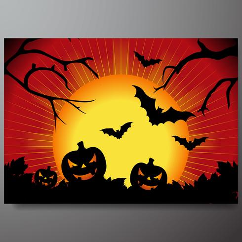 illustrazione vettoriale su un tema di Halloween con la zucca