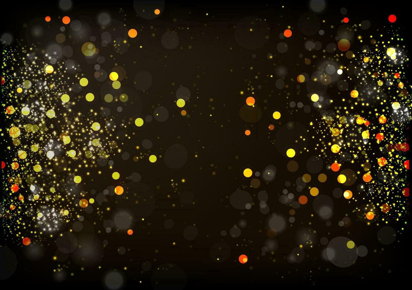 astratto sfondo di d'oro bokeh luci e stelle per Natale e nuovo anno vacanza vettore illustrazione