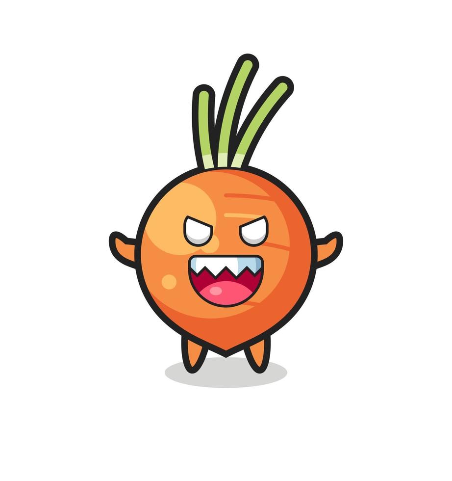 illustrazione del personaggio mascotte carota malvagia vettore