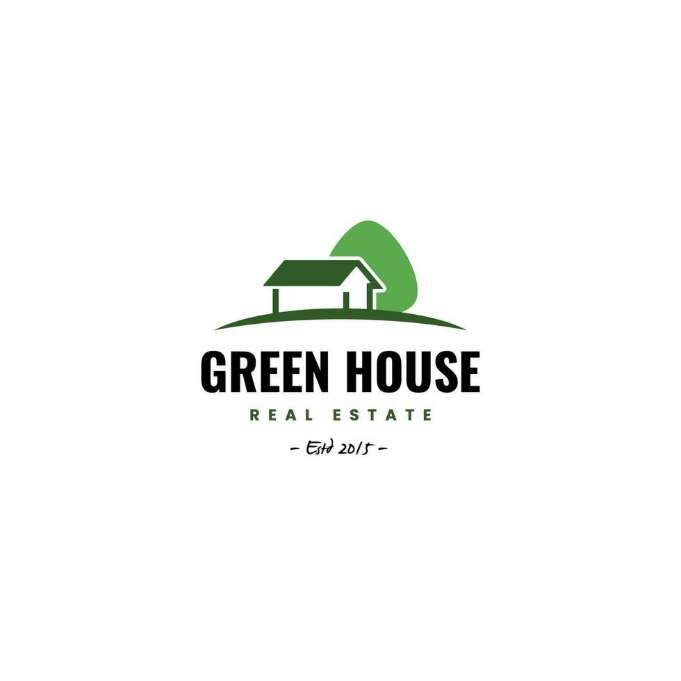 gratuito verde casa logo modello design vettore illustrazione.