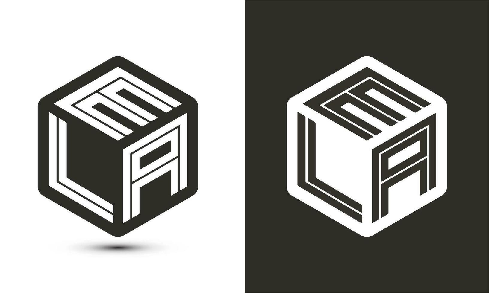 ela lettera logo design con illustratore cubo logo, vettore logo moderno alfabeto font sovrapposizione stile.