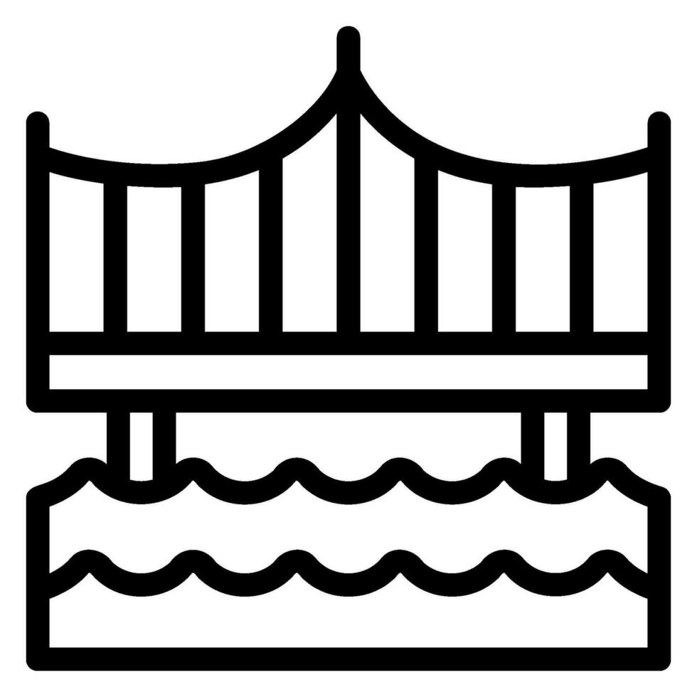 icona della linea del ponte vettore