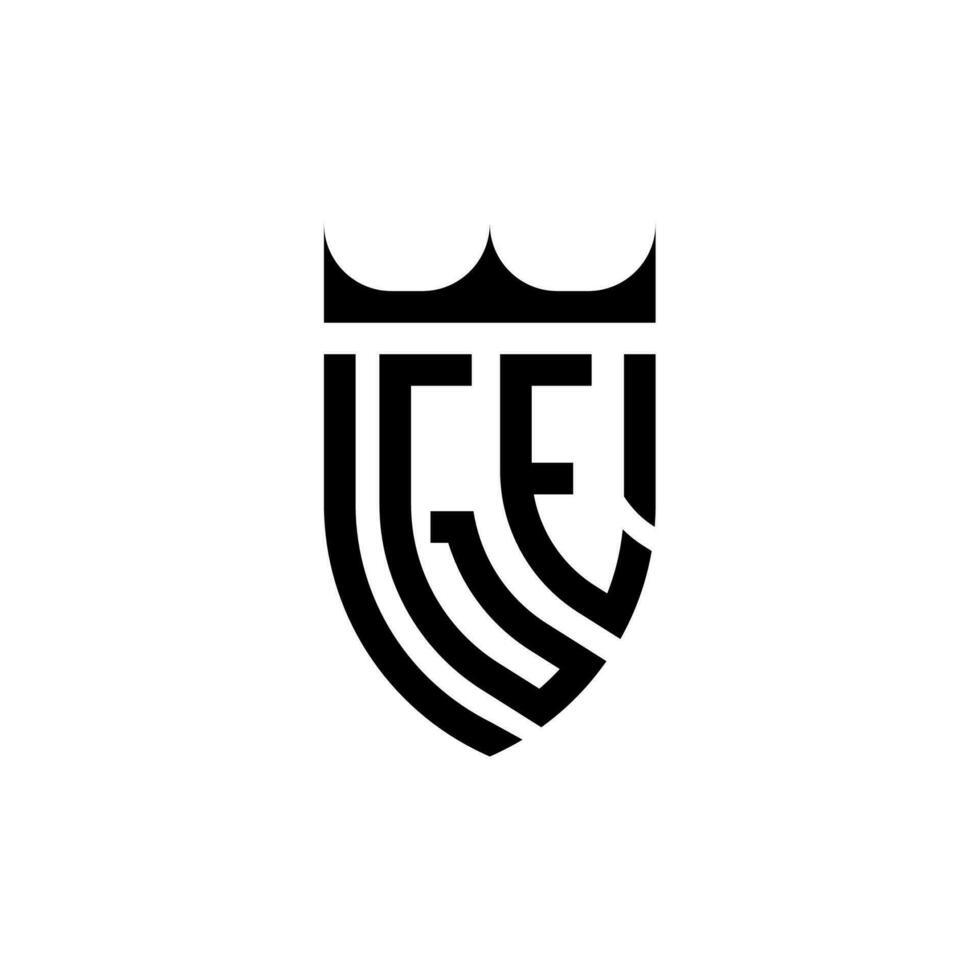 ge corona scudo iniziale lusso e reale logo concetto vettore