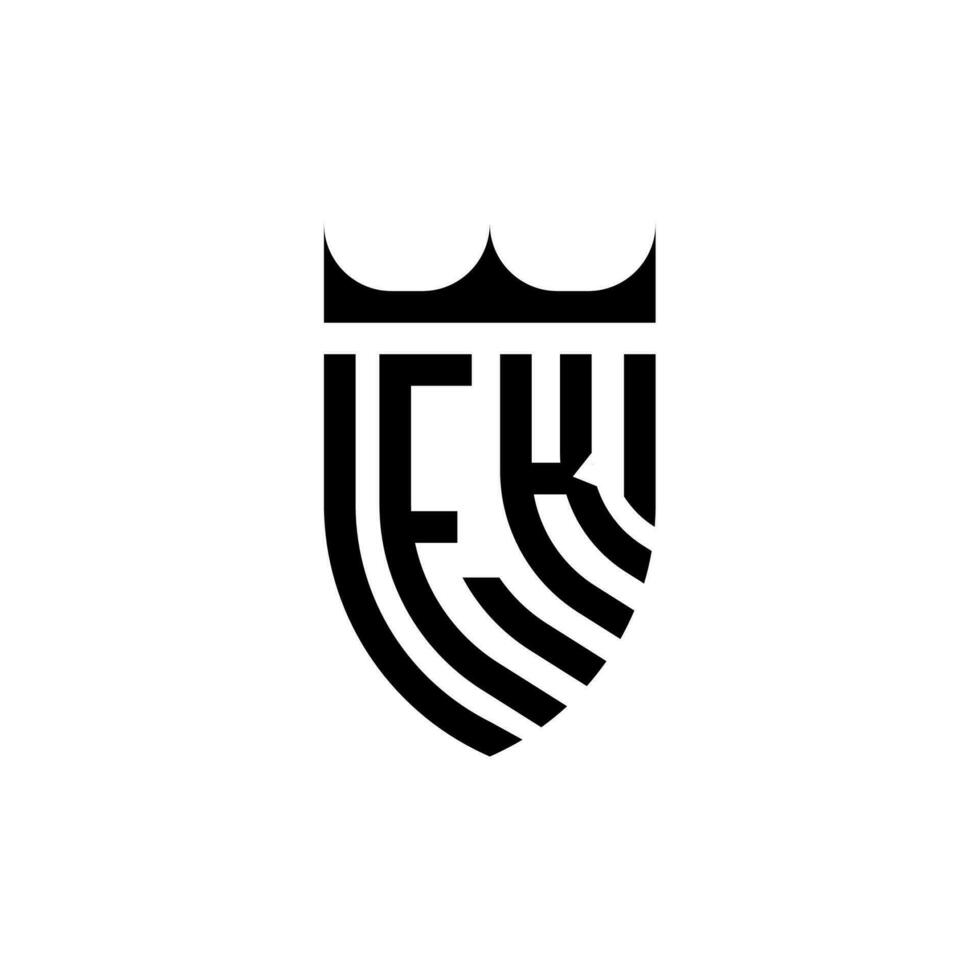 fk corona scudo iniziale lusso e reale logo concetto vettore