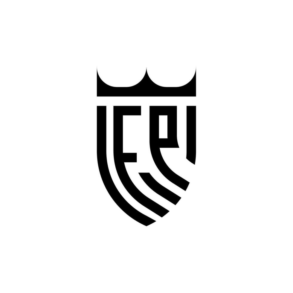 fp corona scudo iniziale lusso e reale logo concetto vettore