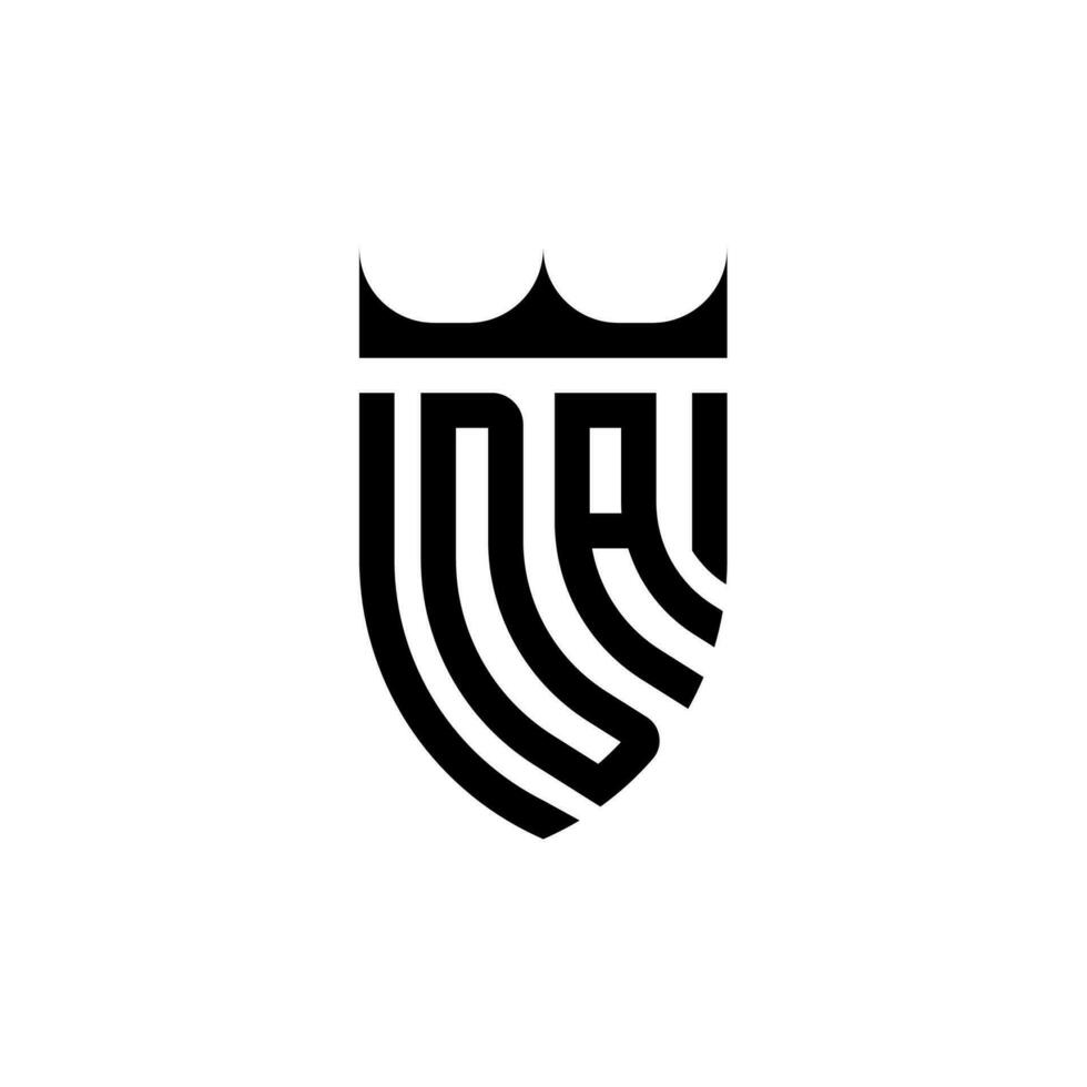 da corona scudo iniziale lusso e reale logo concetto vettore