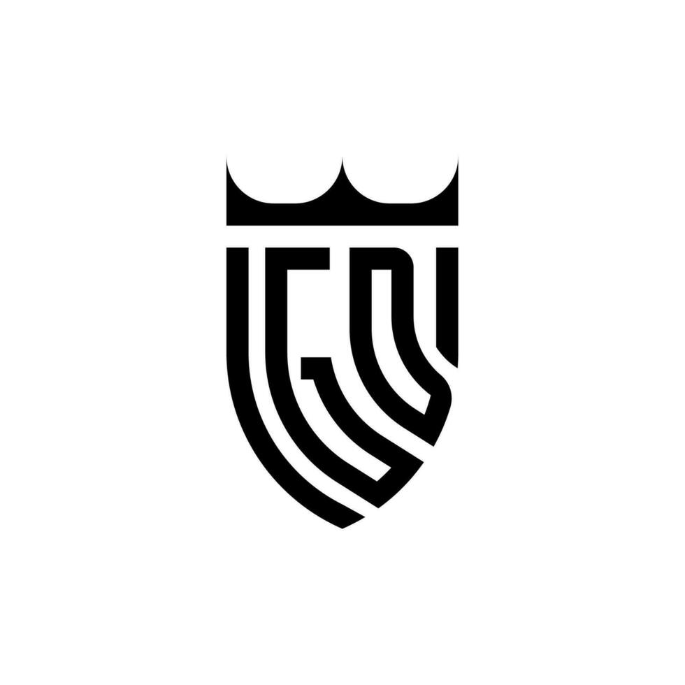 gd corona scudo iniziale lusso e reale logo concetto vettore