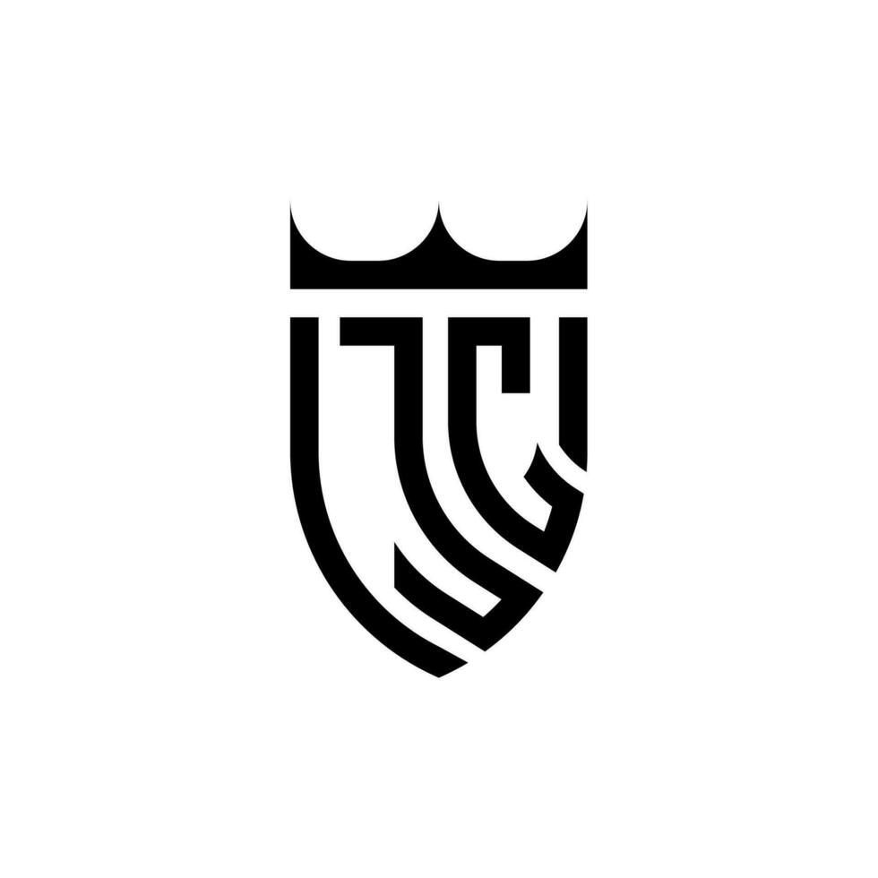jc corona scudo iniziale lusso e reale logo concetto vettore