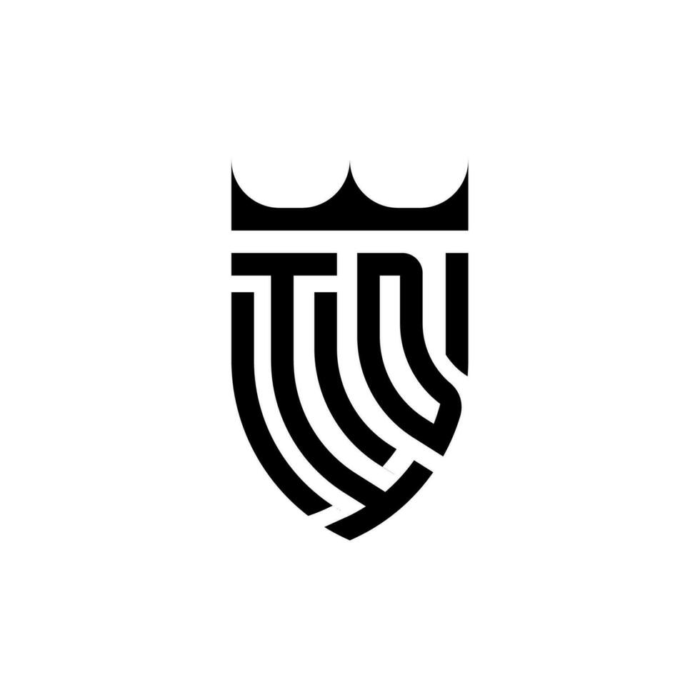 id corona scudo iniziale lusso e reale logo concetto vettore