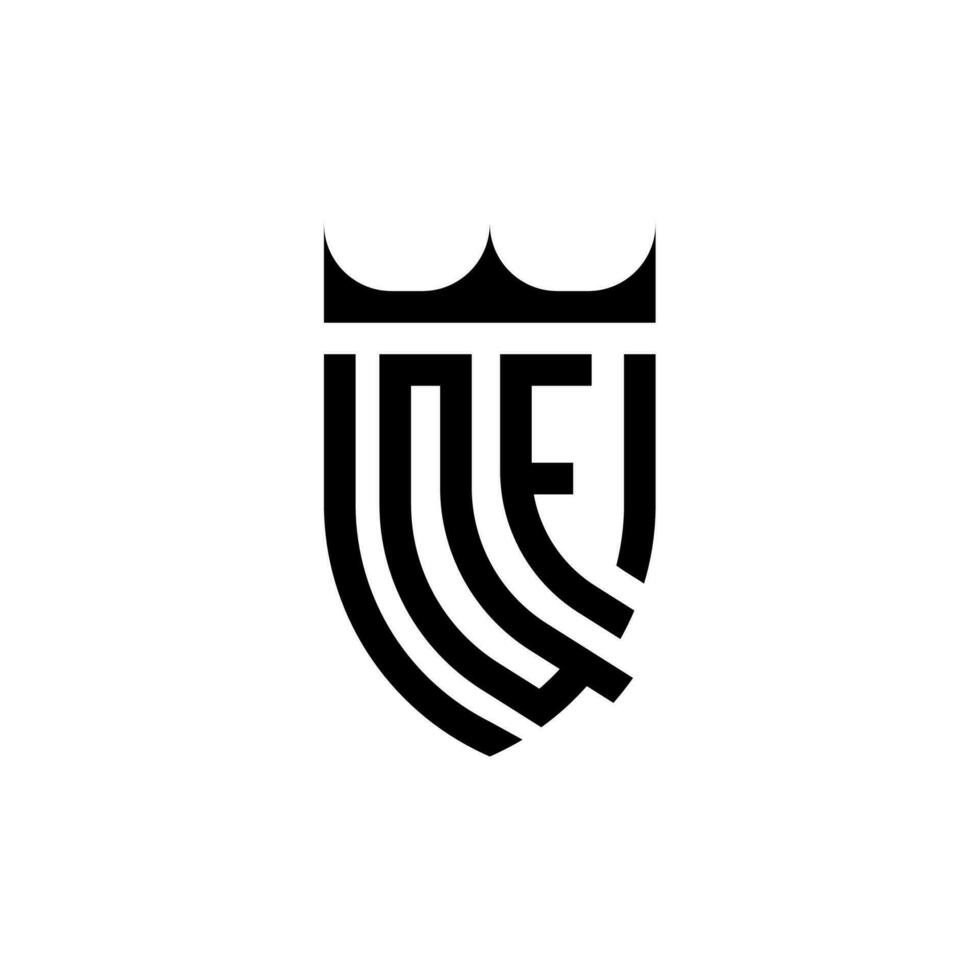 qf corona scudo iniziale lusso e reale logo concetto vettore
