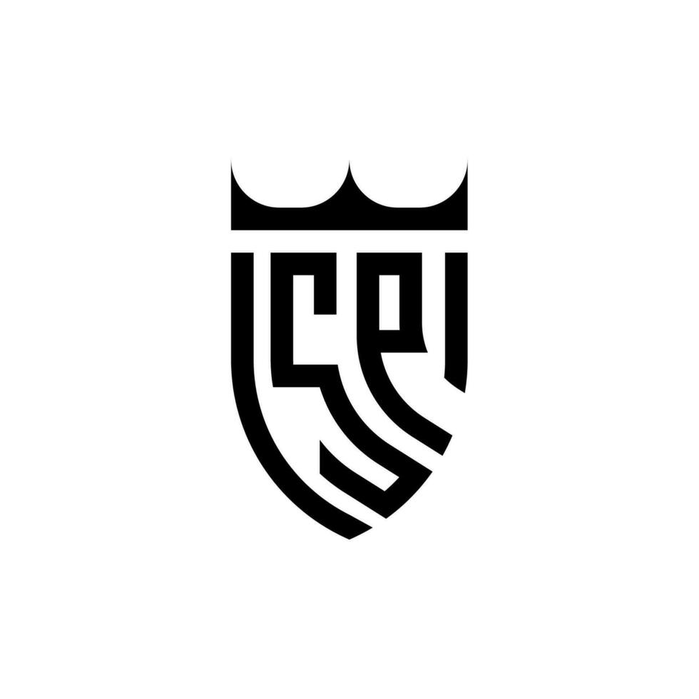 sp corona scudo iniziale lusso e reale logo concetto vettore