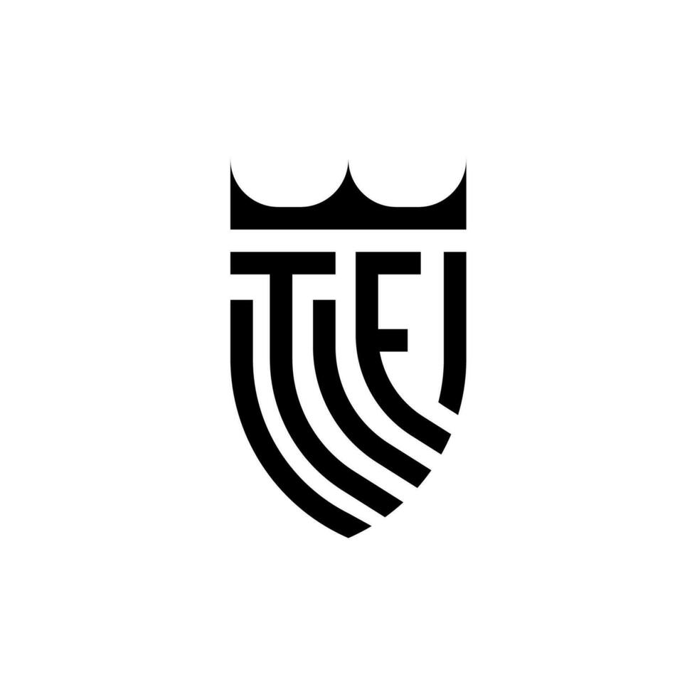 tf corona scudo iniziale lusso e reale logo concetto vettore