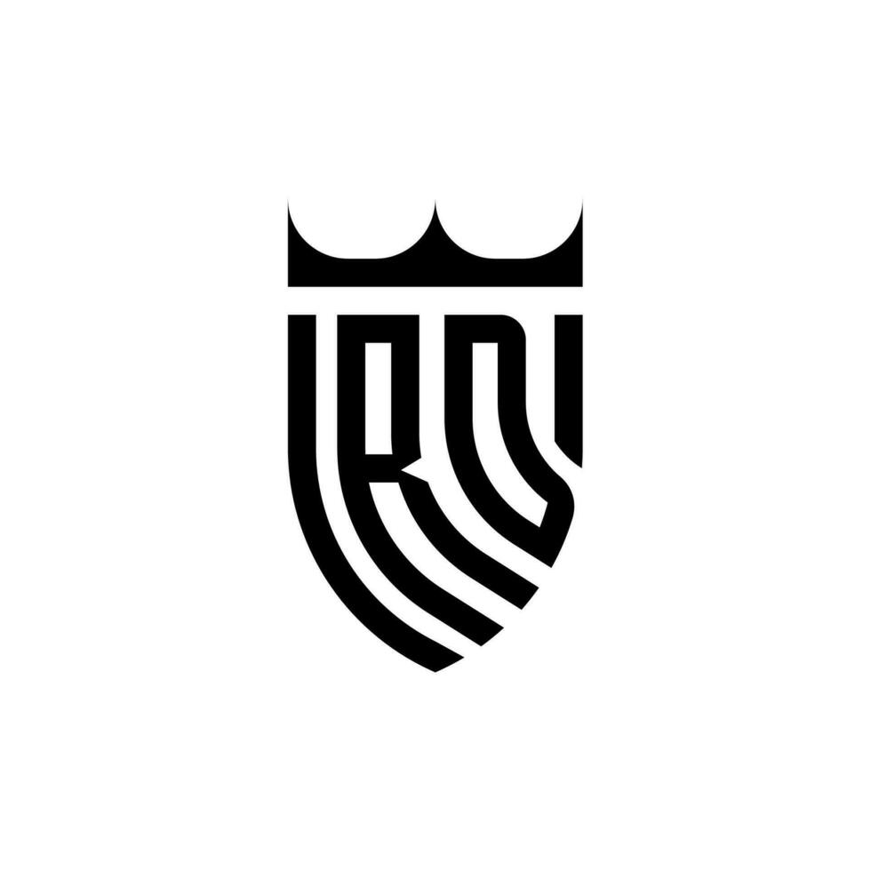 rd corona scudo iniziale lusso e reale logo concetto vettore