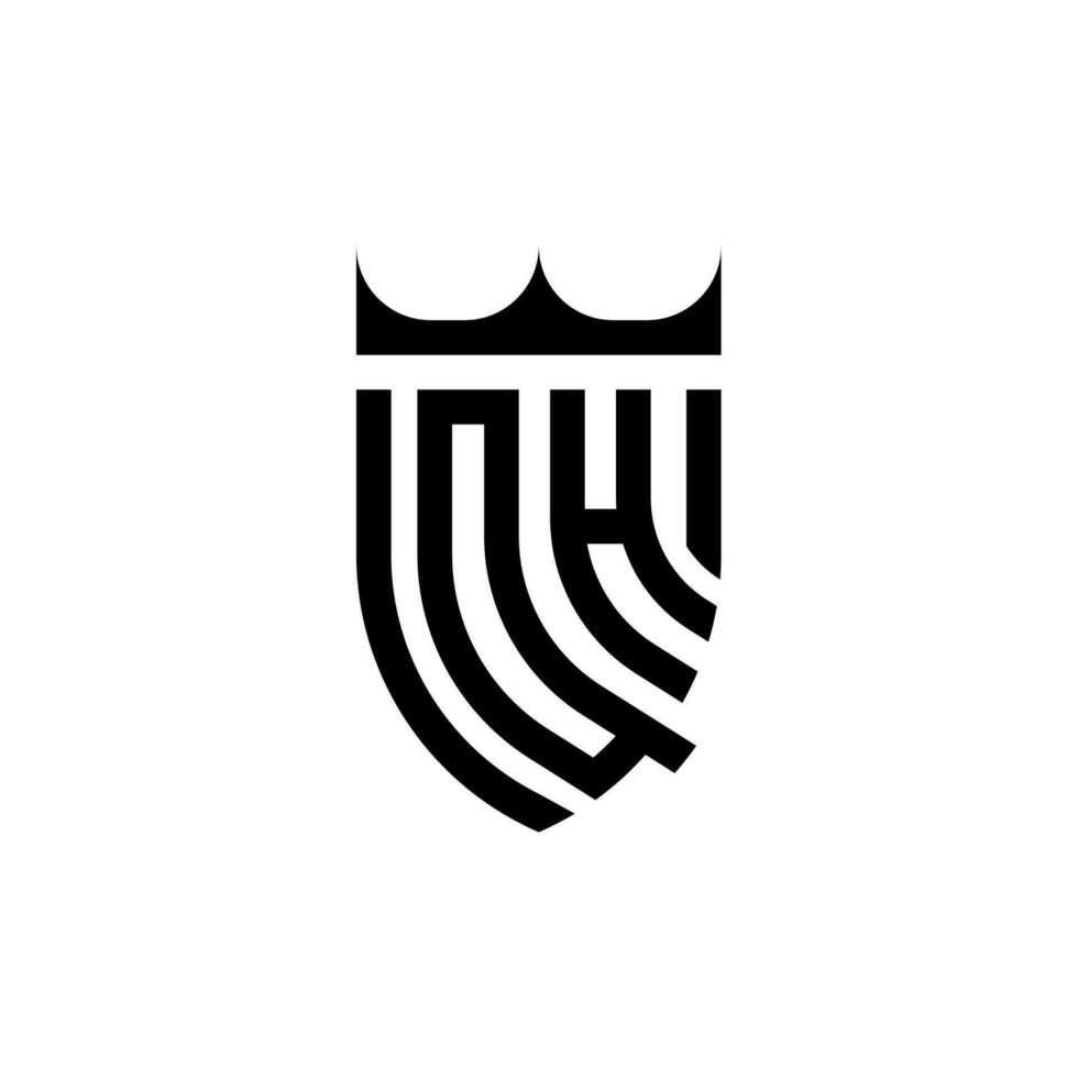 qh corona scudo iniziale lusso e reale logo concetto vettore
