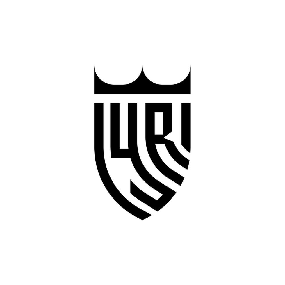 anni corona scudo iniziale lusso e reale logo concetto vettore