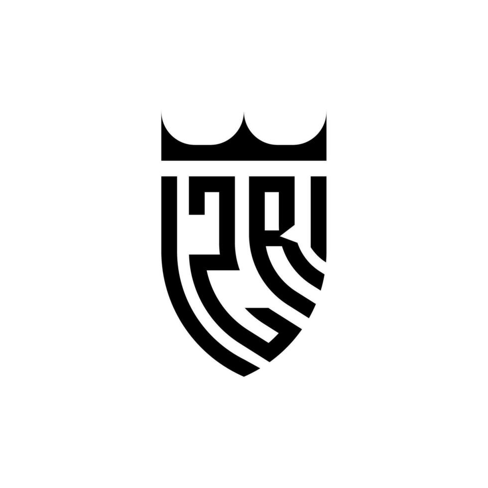 zr corona scudo iniziale lusso e reale logo concetto vettore