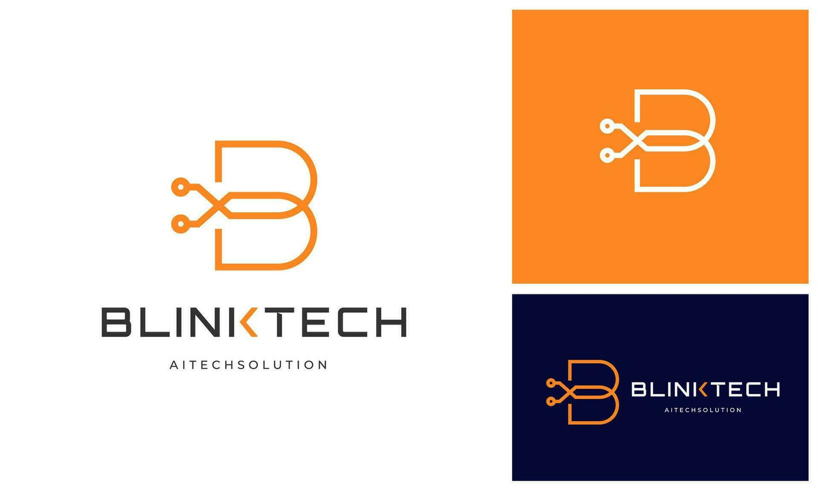 moderno semplice iniziale lettera B con digitale tecnologia filo collegamento Internet connessione logo design vettore