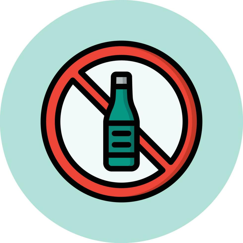 nessuna illustrazione del design dell'icona del vettore di alcol