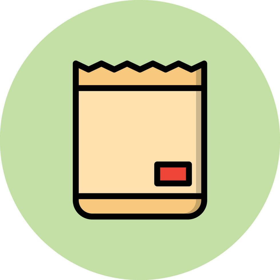 illustrazione del disegno dell'icona di vettore del sacchetto di carta