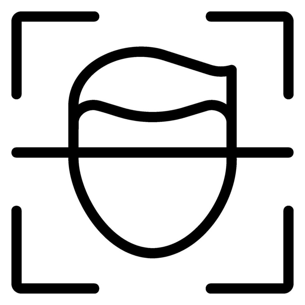 icona della linea dello scanner facciale vettore