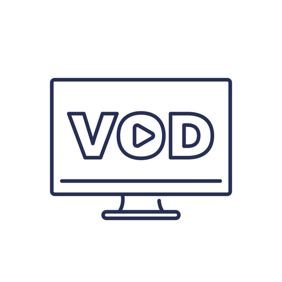 vod, video su richiesta linea vettore icona