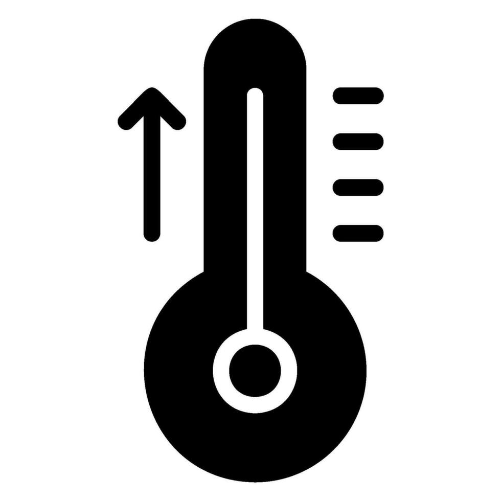 icona del glifo del termometro vettore